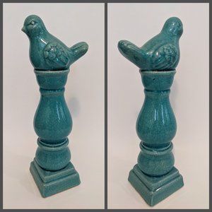 Crackled Blue Bird Figurine